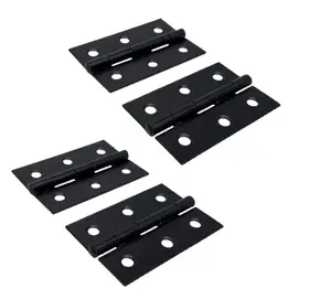 3" (75mm) BUTT HINGES - Matt Black Door Hinges - 3 pairs multi pack