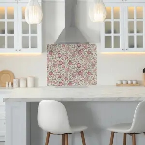 Cath Kidston Strawberry Gardens Glass Splashback - Pink (900x750mm)