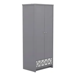 GFW Arianna 2 Door 1 Drawer Wardrobe Cool Grey