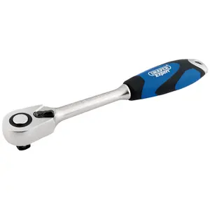 Draper Soft Grip Reversible Ratchet, 1/2" Sq. Dr., 72 Tooth 26504