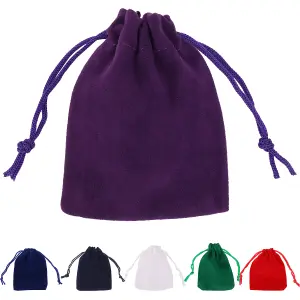 Velvet Gift Bags with Drawstrings, 7x9cm Small Candy Pouches Party Favor Bags, Purple - 50pcs