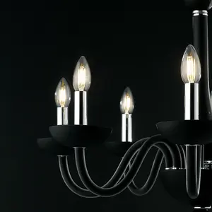 Luminosa ALFIERE 6 Light Chandeliers Black 74x59cm