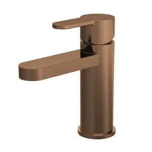 Pride Round Mono Basin Mixer Tap with Push Button Waste - Brushed Bronze - Balterley