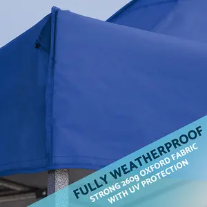 Durable 3x3m Blue Pop-Up Gazebo with Water-Resistant Canopy for Outdoor Events