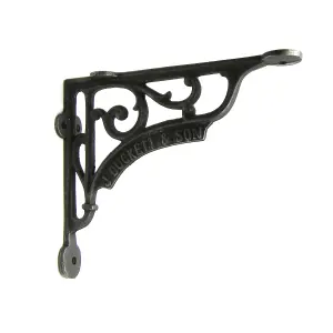 Oakcrafts - Pair of J Duckett Antique Vintage Cast Iron Shelf Brackets - 195mm x 170mm