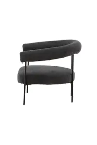 Lustig Arm Chair,Dark Grey Boucle