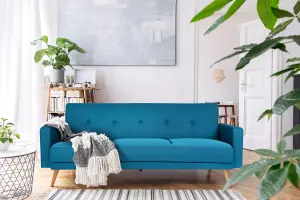 Narvik 3 Seater Click Clack Sofa Bed - Blue