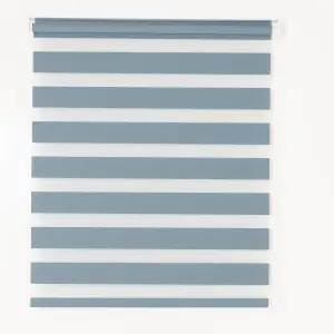 Elin Corded Light blue Striped Day & night Roller Blind (W)120cm (L)180cm