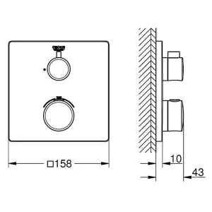 Grohe Grohtherm Thermostatic Shower Mixer For 2 Outlets With Integrated Shut Off/Diverter Valve (24079000)