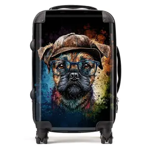 Border Terrier Dog Face Splashart Suitcase - Cabin