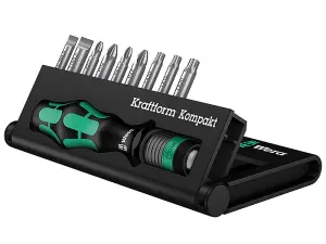 Wera 05056653001 Kraftform Kompakt 10 Screwdriver Bit Set, 10 Piece WER056653