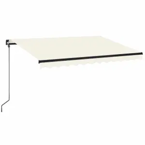 Berkfield Manual Retractable Awning with LED 350x250 cm Cream