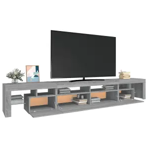 Berkfield TV Cabinet with LED Lights Grey Sonoma 260x36.5x40 cm