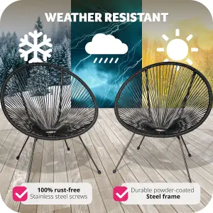 Garden chairs in retro design (set of 2) - black