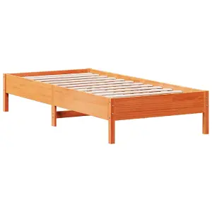 Berkfield Bed Frame without Mattress Wax Brown 100x200 cm Solid Wood Pine