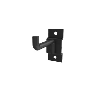 GoodHome Rand Powder-coated Black Small Tool hook (W)30mm