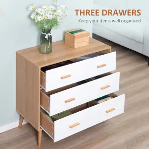 HOMCOM Chest of Drawers with 3 Drawers Storage Organizer for Living Room