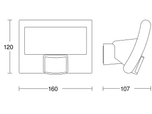 Steinel XLED curved S Anthracite Floodlight Motion Sensor Wall Spot LED Security Light