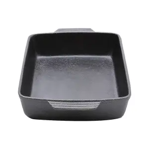 Black Rectangular Cast Iron Baking Pan