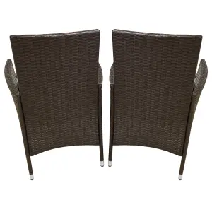 Rattan Bistro Set Furniture 3 PCs Patio Weave Companion Chair Table Set 2 Seater  FREE Cover