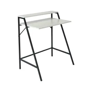 Manera Matt white Two shelf Desk (H)840mm (W)740mm (D)515mm