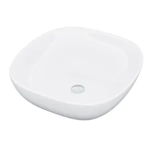 Nes Home 410mm Square Rounded Edge Cloakroom Counter Top Basin Sink Bowl