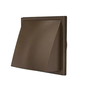 Brown Wall Outlet Duct Cowl 100mm Air Vent Grille with Flap