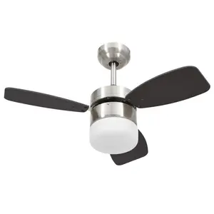 Burrell 76cm Ceiling Fan with LED Lights Black