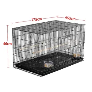 Yaheetech Black Bird Cage Flight Cage Extra Space w/ Slide-out Tray and Wood Perches