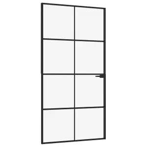 Berkfield Interior Door Black 102x201.5 cm Tempered Glass&Aluminium