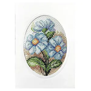 CARD KIT BLUE FOWERS - Cross Stitch Kit: Greetings Card: Blue Flowers - Orchidea