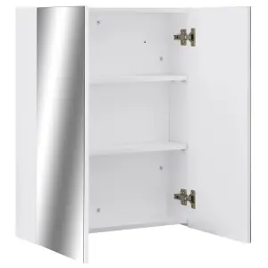 Berkfield Bathroom Mirror Cabinet White 60x15x75 cm MDF