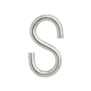 Diall Zinc-plated Steel S-hook (H)45mm, Pack of 4