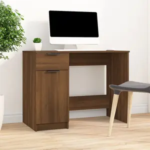 Berkfield Desk Brown Oak 100x50x75 cm Engineered Wood