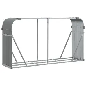 Log Holder Light Grey 180x45x100 cm Galvanised Steel