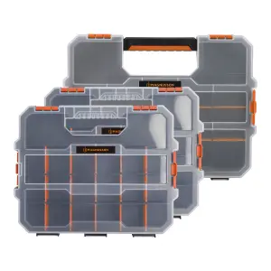 Magnusson Orange & transparent Compartment organiser case with 53 compartments