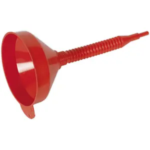 200mm Polyethylene Funnel with Flexible Spout and Filter - Ideal for Vehicles