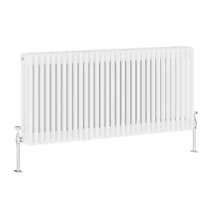 Right Radiators 600x1462 mm Horizontal Traditional 3 Column Cast Iron Style Radiator White