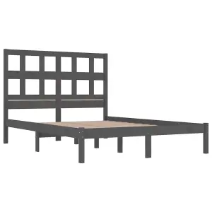 Berkfield Bed Frame Grey Solid Wood Pine 200x200 cm