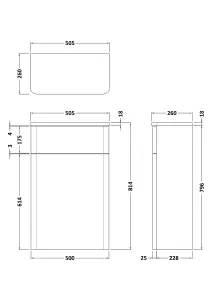 Floor Standing Concealed WC Toilet Unit - 500mm - Satin Green (Concealed Cistern Not Included)