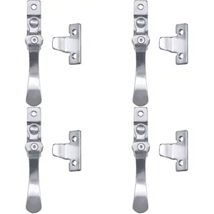 4 PACK - Victorian Wedge Pattern Casement Window Fastener Handle 57 x 13mm Satin Chrome