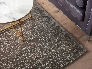 Viscose Area Rug 160 x 230 cm Grey and Gold ESEL