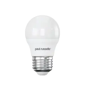 paul russells LED Golf Dimmable Bulb Edison Screw ES E27, 5.5W 470Lumens G45, 40w Equivalent, 4000K Cool/Natural White