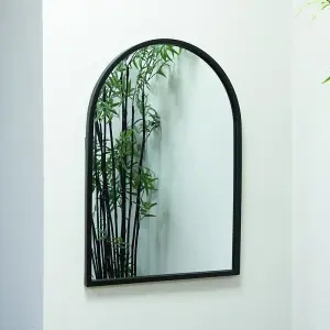 Melody Maison Framed Black Arched Mirror 70cm x 50cm