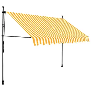 Berkfield Manual Retractable Awning with LED 300 cm White and Orange