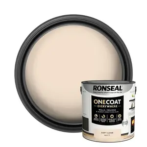 Ronseal One Coat Evrywhere Matt Paint 2.5L  Soft Sand