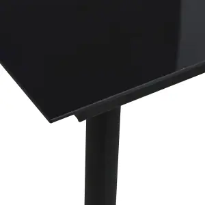 Berkfield Garden Dining Table Black 80x80x74 cm Steel and Glass