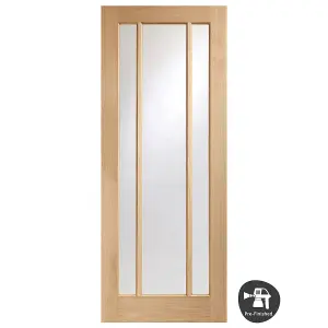 Internal Worcester Oak Clear Glass Pre-Finished Door 2040 x 726 x 40mm