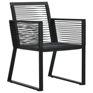 Berkfield Garden Chairs 2 pcs Black PVC Rattan