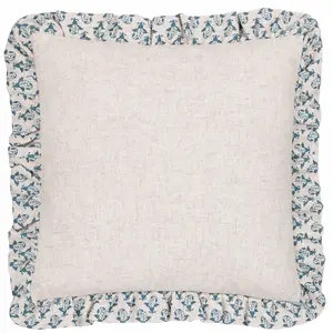 furn. Lulah Block Printed Ruffle Polyester Filled Cushion, 45 x 45cm